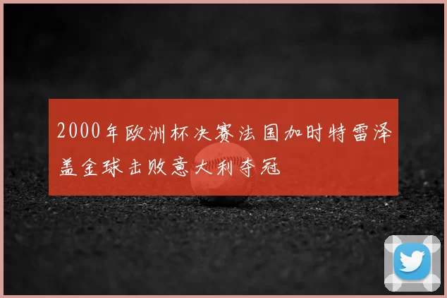 2000年欧洲杯决赛法国加时特雷泽盖金球击败意大利夺冠
